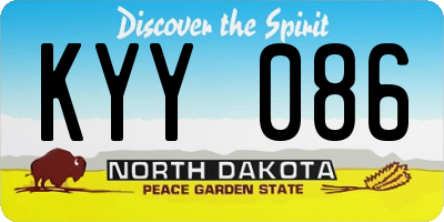 ND license plate KYY086