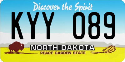 ND license plate KYY089