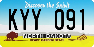 ND license plate KYY091