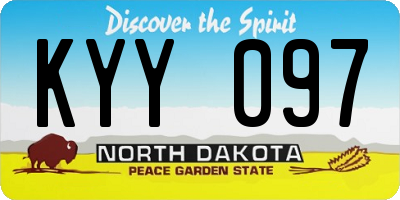 ND license plate KYY097