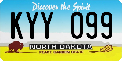 ND license plate KYY099