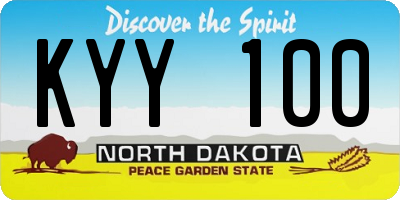 ND license plate KYY100