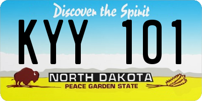 ND license plate KYY101