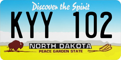ND license plate KYY102