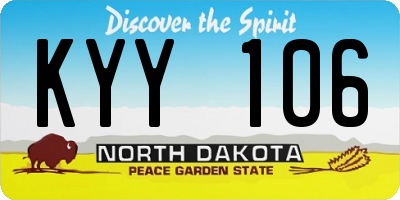 ND license plate KYY106