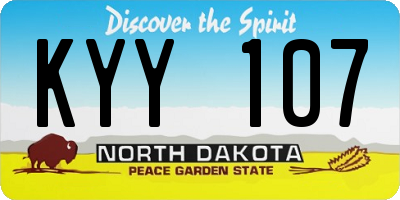 ND license plate KYY107