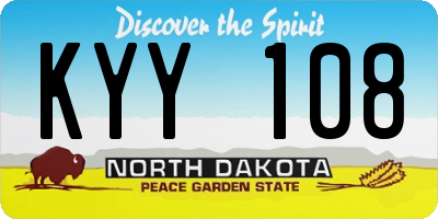 ND license plate KYY108