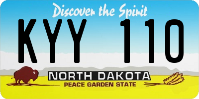 ND license plate KYY110