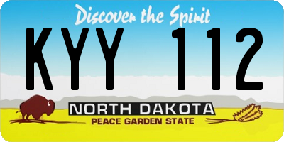 ND license plate KYY112