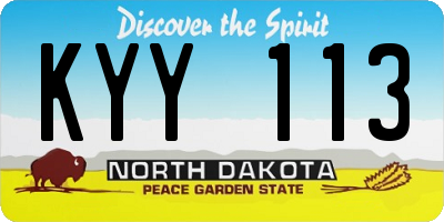 ND license plate KYY113