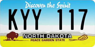 ND license plate KYY117