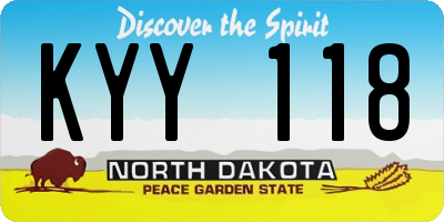 ND license plate KYY118