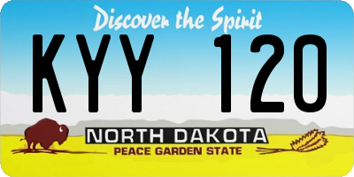 ND license plate KYY120