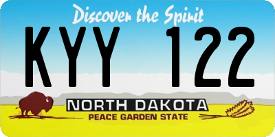 ND license plate KYY122