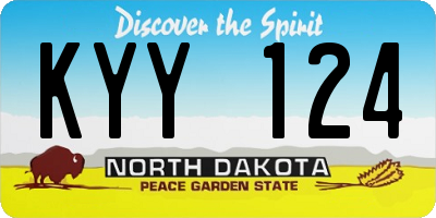 ND license plate KYY124