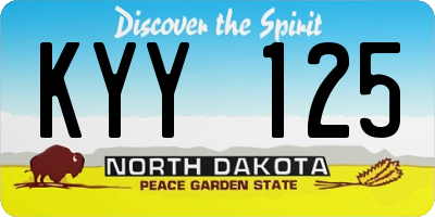 ND license plate KYY125