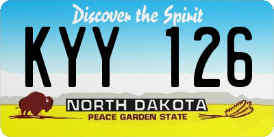ND license plate KYY126