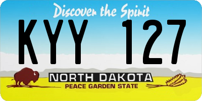 ND license plate KYY127