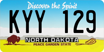 ND license plate KYY129