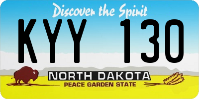 ND license plate KYY130