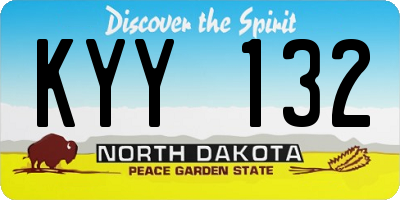 ND license plate KYY132