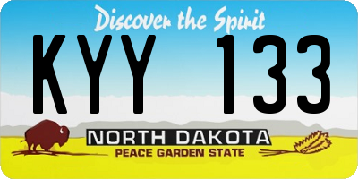 ND license plate KYY133