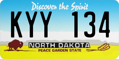 ND license plate KYY134