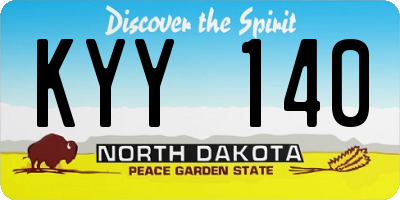 ND license plate KYY140