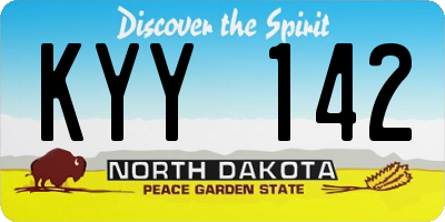 ND license plate KYY142