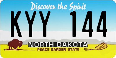 ND license plate KYY144