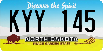 ND license plate KYY145