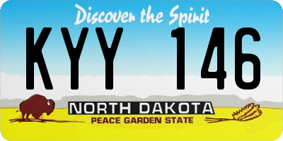 ND license plate KYY146