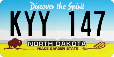 ND license plate KYY147