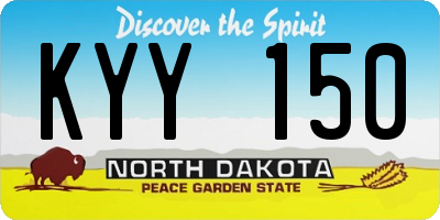 ND license plate KYY150