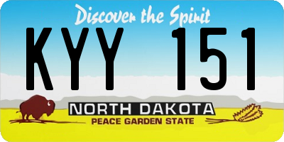 ND license plate KYY151