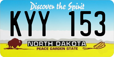 ND license plate KYY153