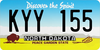 ND license plate KYY155