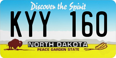 ND license plate KYY160