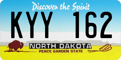 ND license plate KYY162