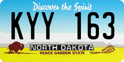 ND license plate KYY163