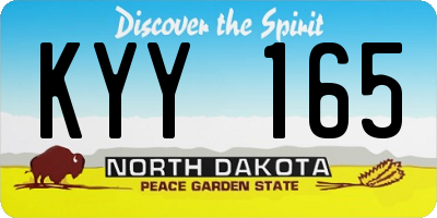 ND license plate KYY165