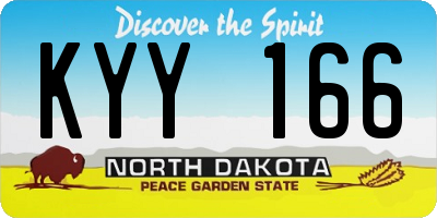 ND license plate KYY166