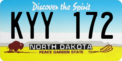 ND license plate KYY172