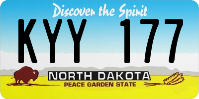 ND license plate KYY177