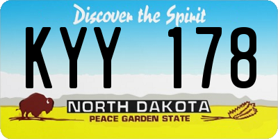 ND license plate KYY178
