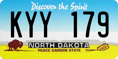ND license plate KYY179