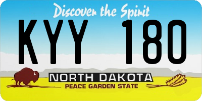 ND license plate KYY180