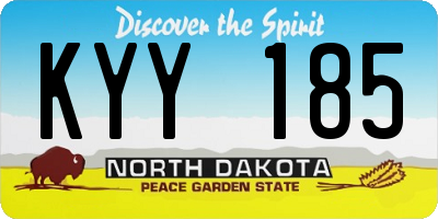 ND license plate KYY185