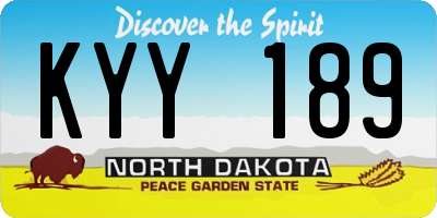 ND license plate KYY189