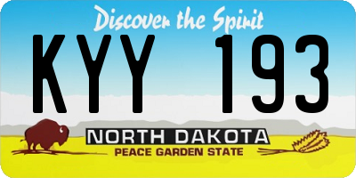 ND license plate KYY193